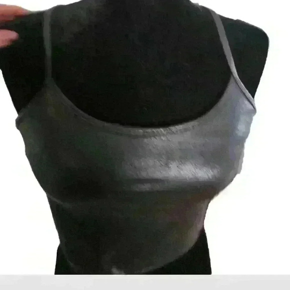 Aerie Womens Stretch Extensible Medium Support Black Crackle Faux Leather M - Picture 4 of 12